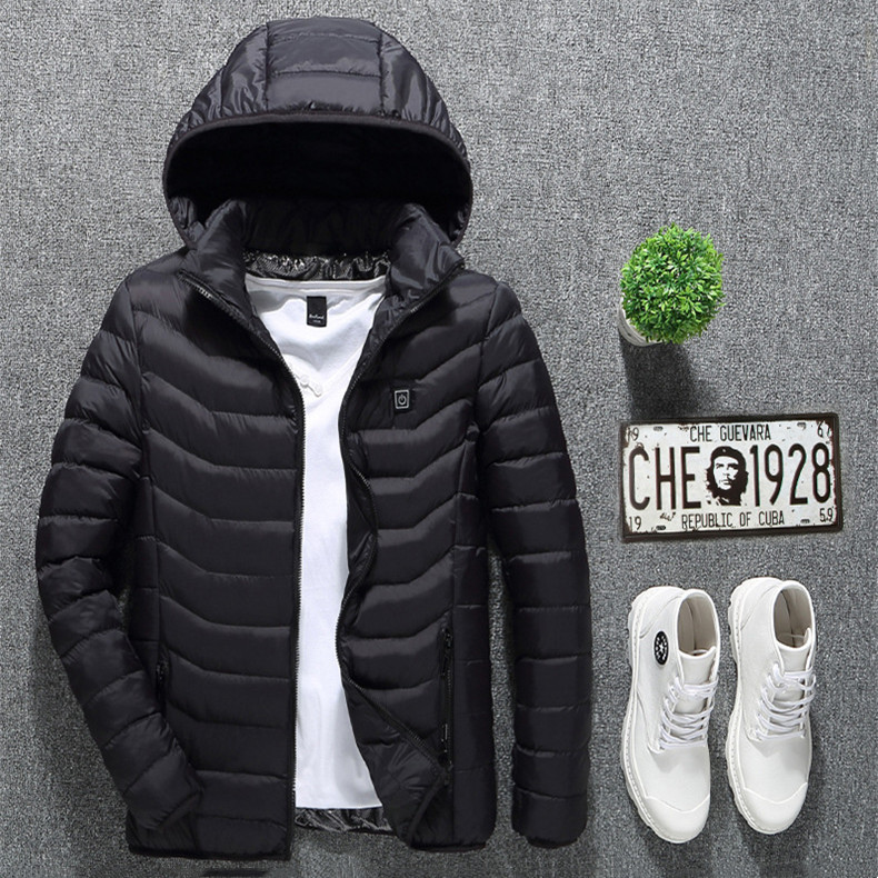 Winter Heated Jacket USB Electric Cotton Coat Zip-up Heater Thermal Clothing Heating Vest For Men