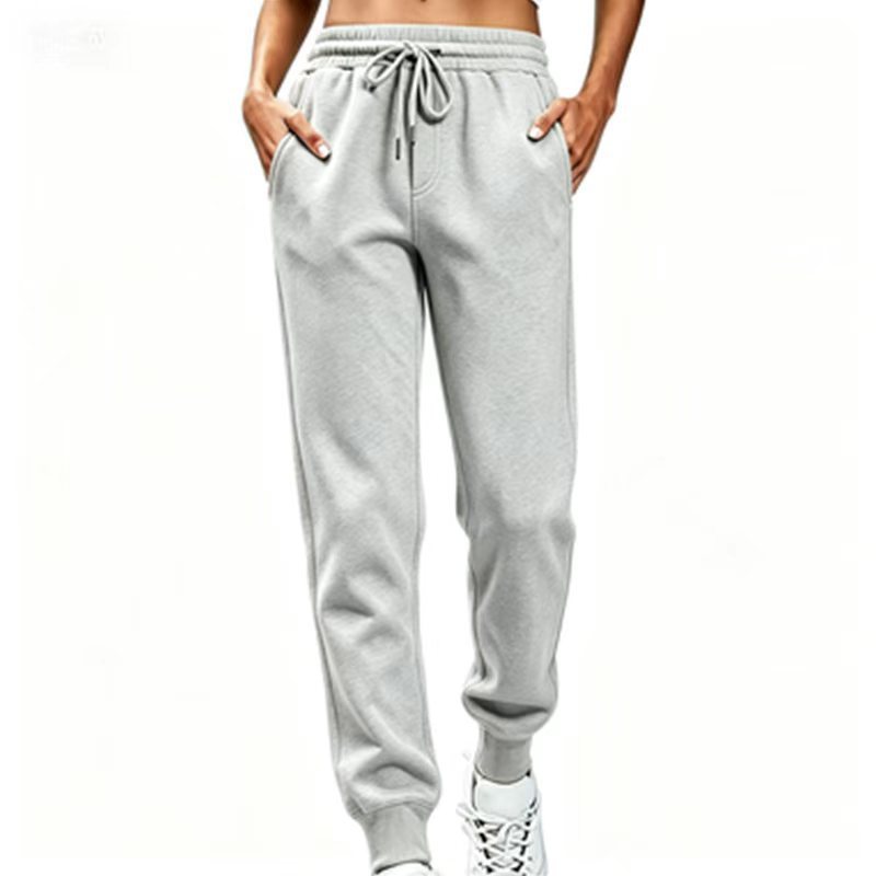 Womens Fleece Sweatpants Solid-color Joggers