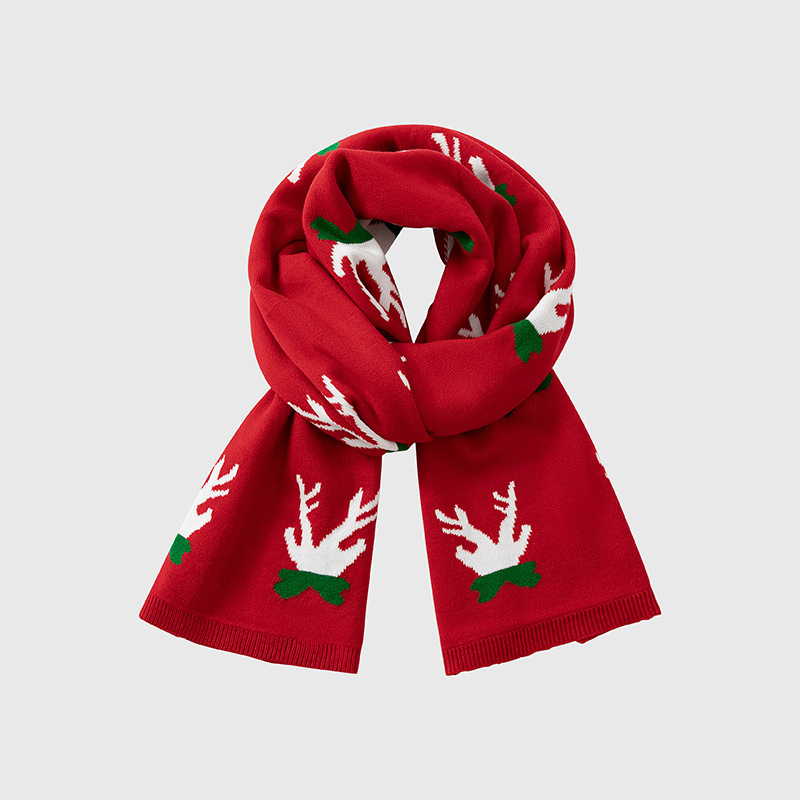 Warm Knitted Christmas Scarf For Fall And Winter