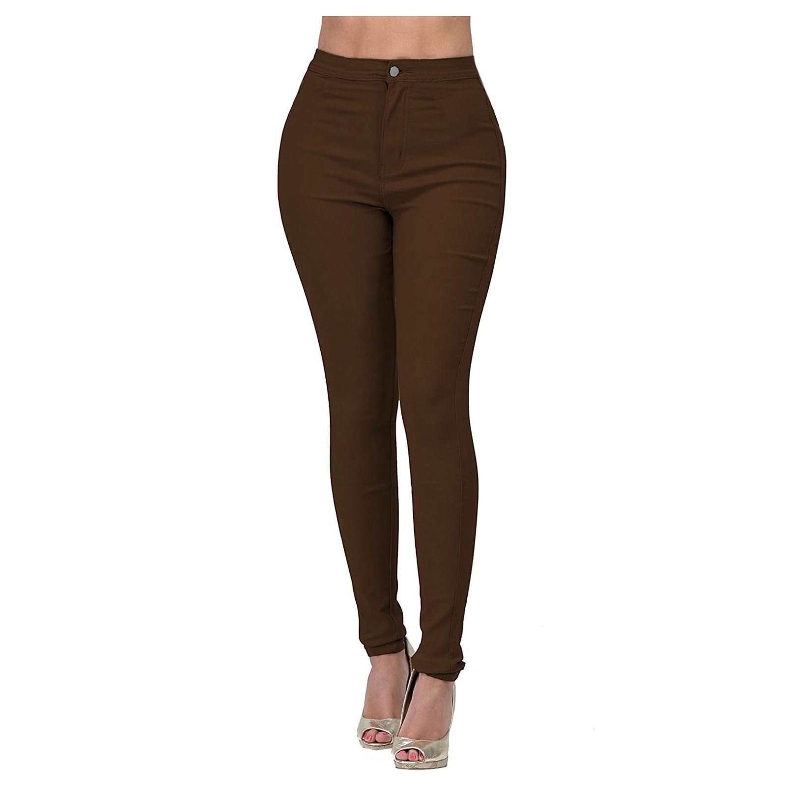 Multi-color Stretch Solid-color Denim Trousers For A Refined Look