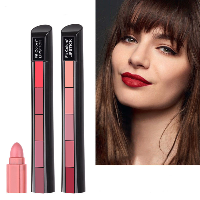 Matte 5-color Lipstick Set Velvet Lip Stick Non-stick Lip Gloss Long Lasting Waterproof Red Lipstick