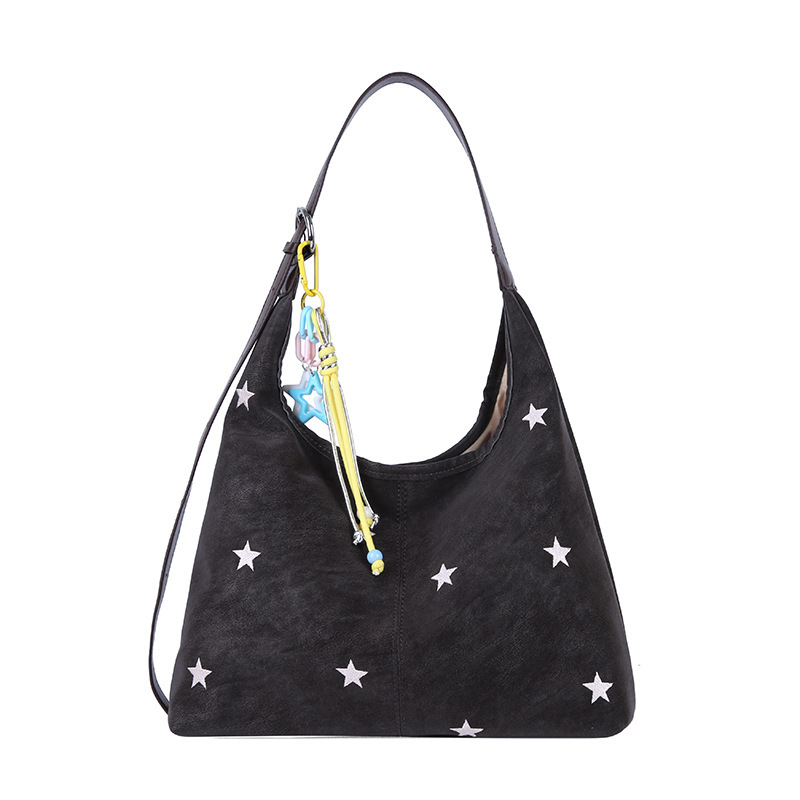 Five-Pointed Star Embroidered Commuter Shoulder Fashion Tote Bag For Women