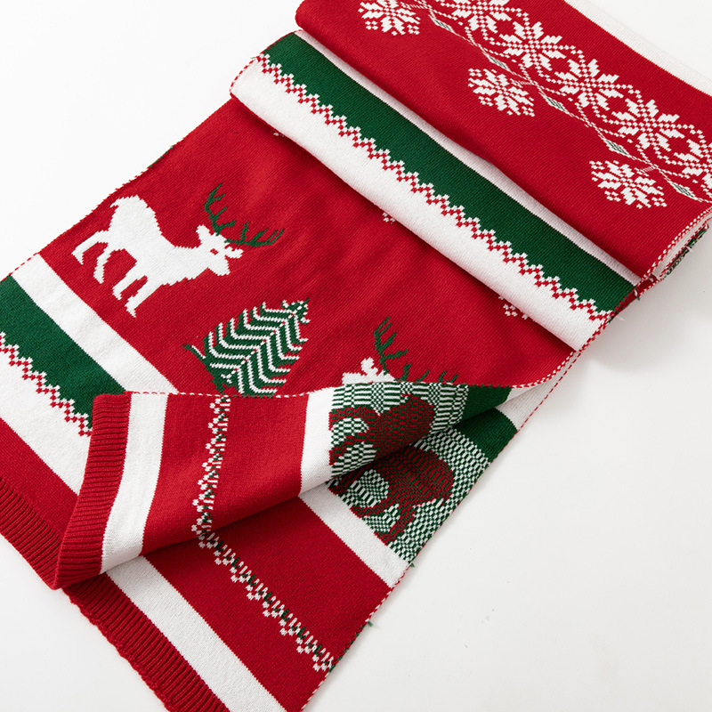 Warm Knitted Christmas Scarf For Fall And Winter