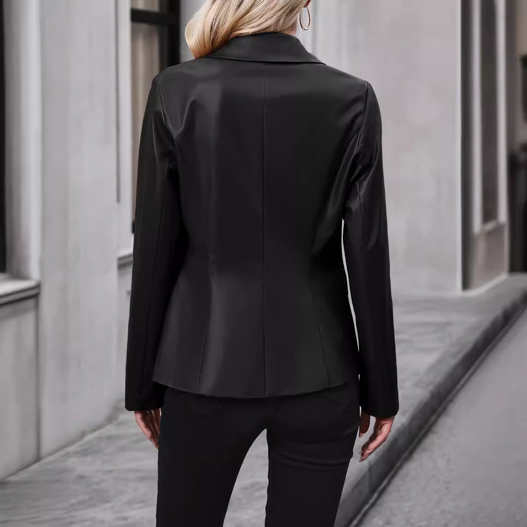 Women's  Suit  Leather Coat