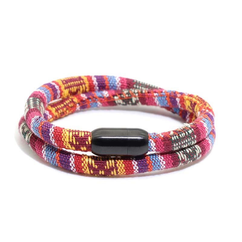 Bohemian Mens Stainless Steel Magnet Accessories Charm Bracelet