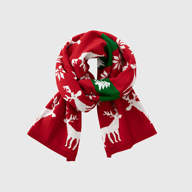 Warm Knitted Christmas Scarf For Fall And Winter