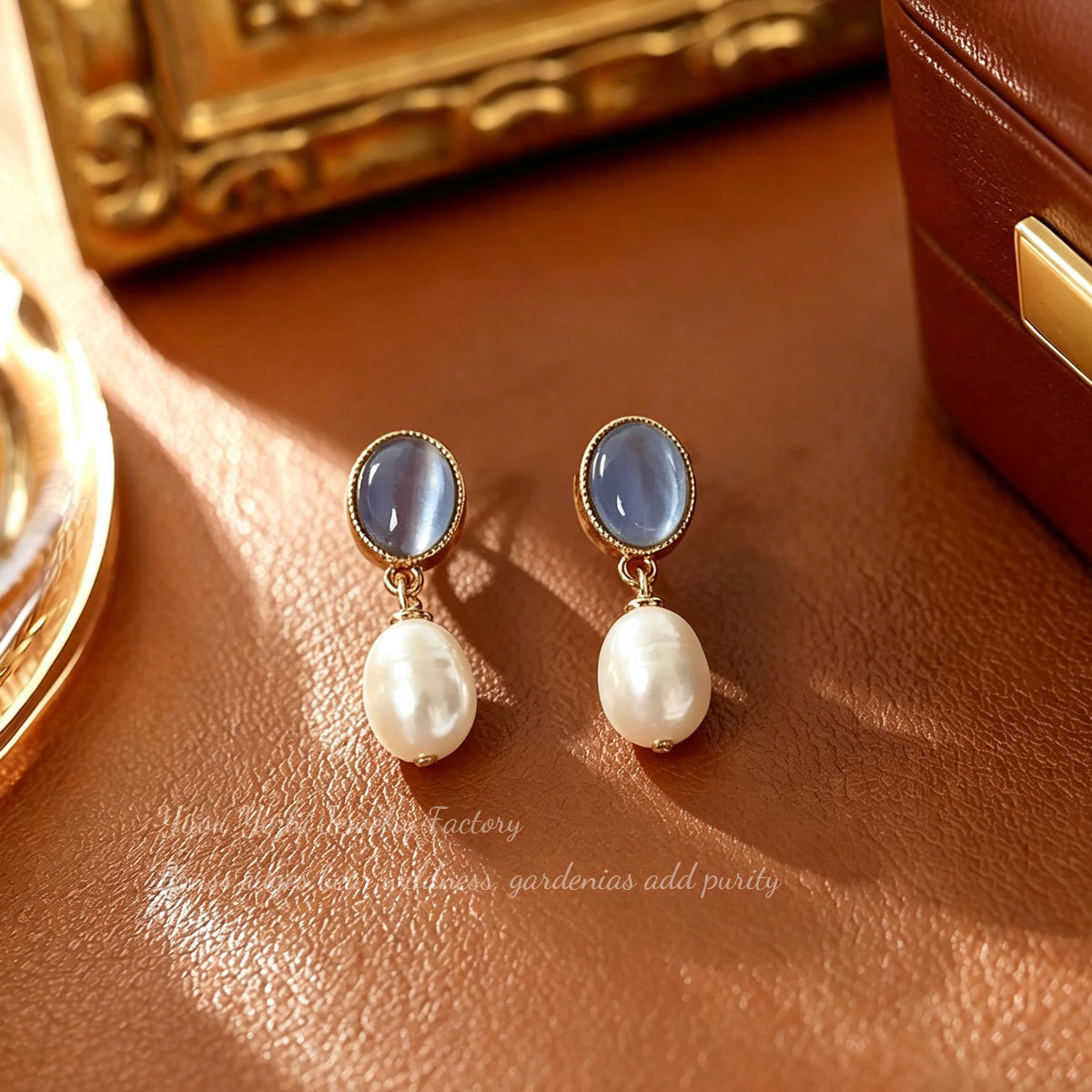French-style Minimalist High-end Cat's Eye Stone And Pearl Pendant Earrings For Women, 2026 New Niche Design With An Elegant Touch