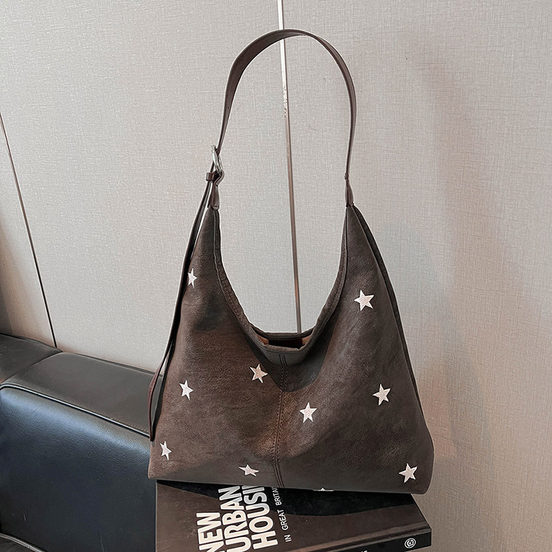 Five-Pointed Star Embroidered Commuter Shoulder Fashion Tote Bag For Women