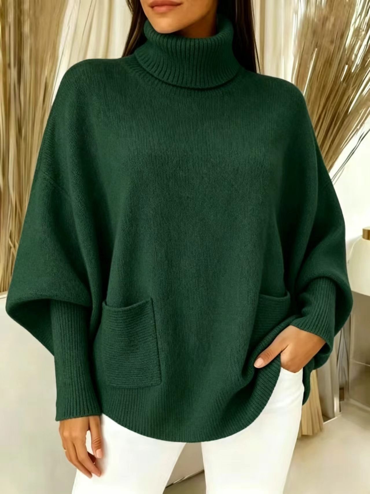 New Solid Color Long Sleeve Turtle Neck In Autumn And Winter
