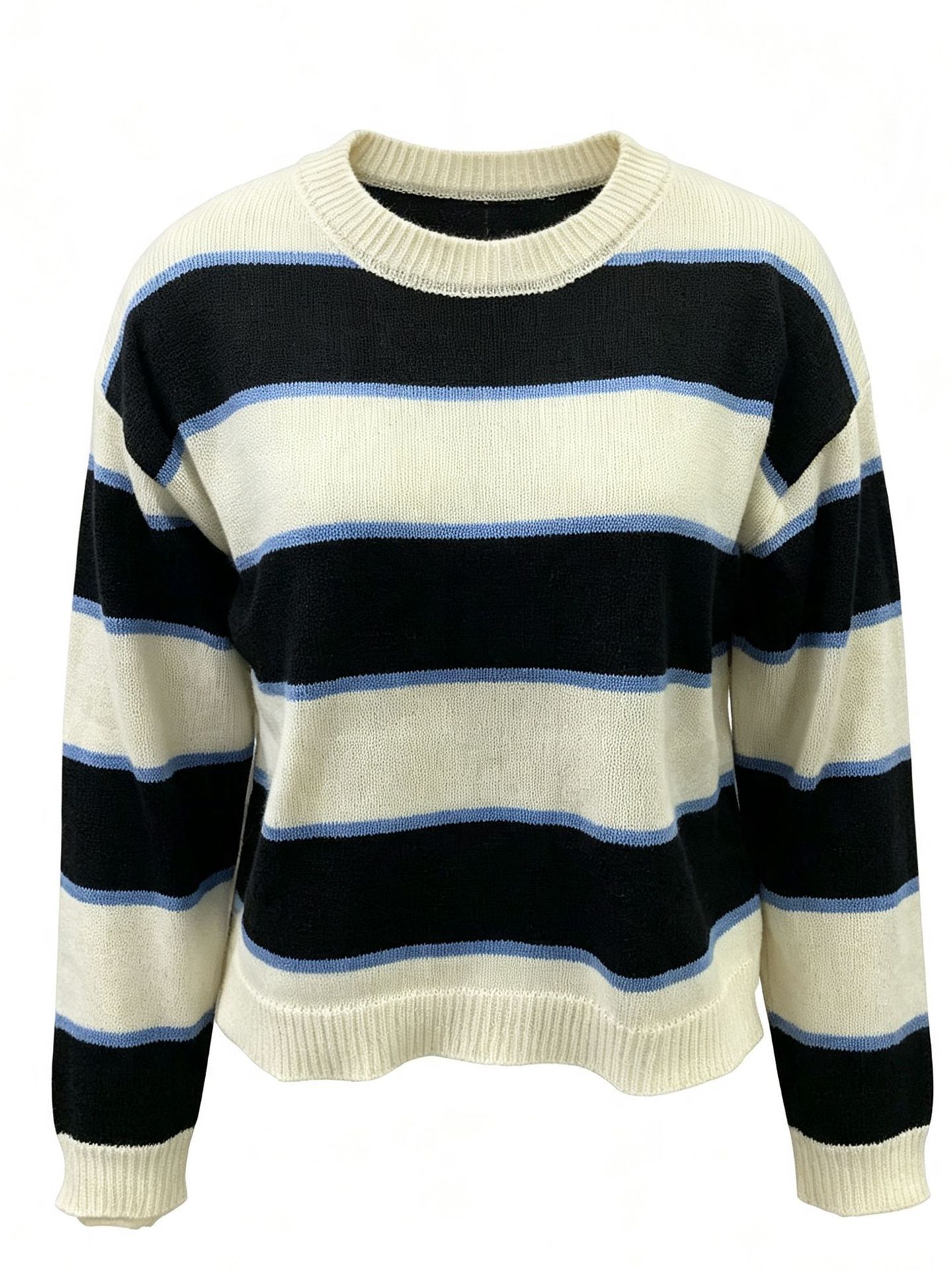 Cross-border Exclusive Export, New Autumn and Winter Women's Clothing, Vintage Striped Loose Casual Sweater