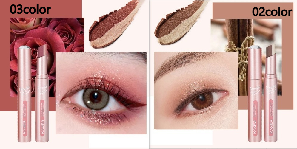 Waterproof And Sweat-proof Gradient Two-color Lazy Eyeshadow Stick