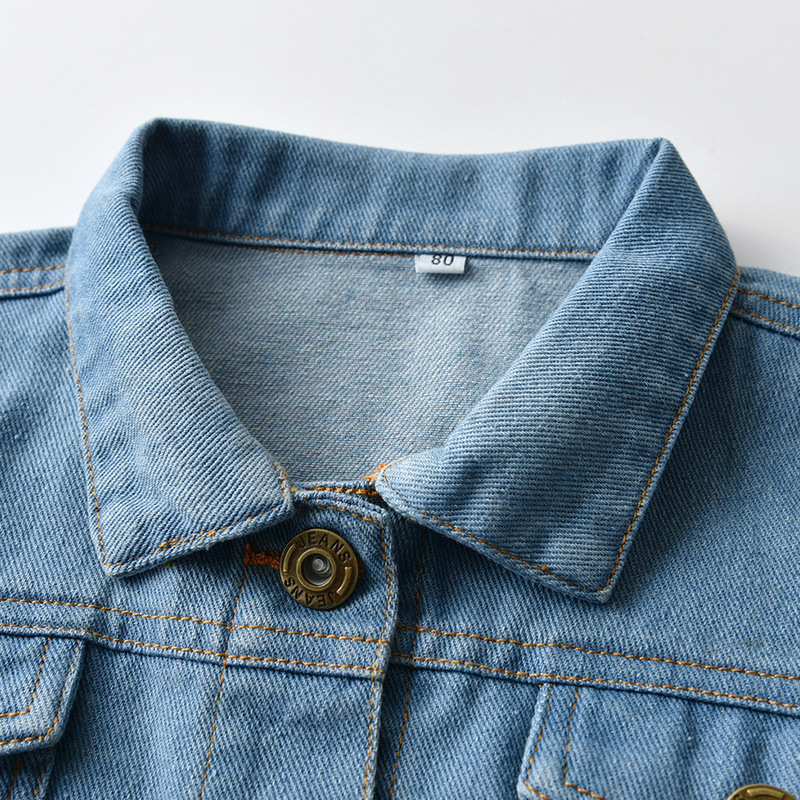 Cardigan Denim Short Long Sleeve Lapel Children's Wear