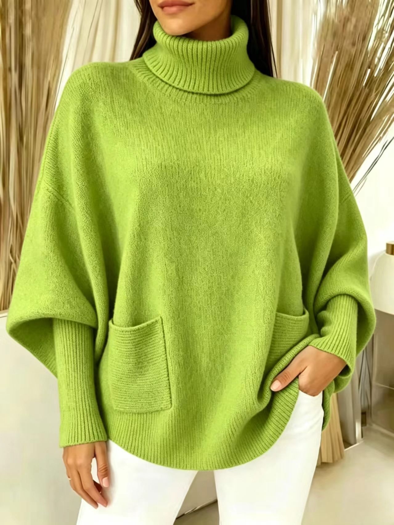 New Solid Color Long Sleeve Turtle Neck In Autumn And Winter