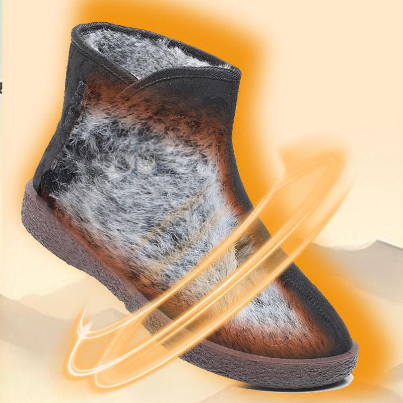 Women's Ethnic-style Cotton Boots With Fleece Lining