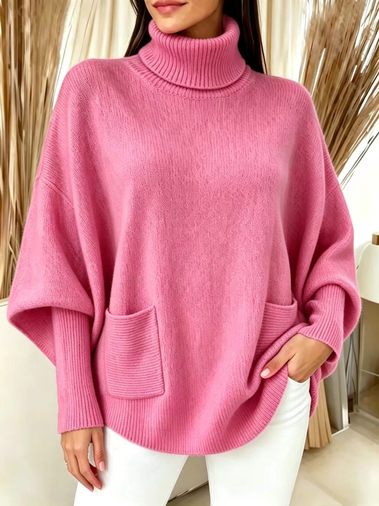 New Solid Color Long Sleeve Turtle Neck In Autumn And Winter