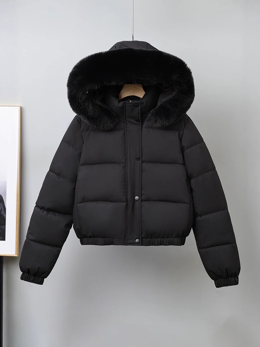 Womens Cropped Padded Cotton Coat