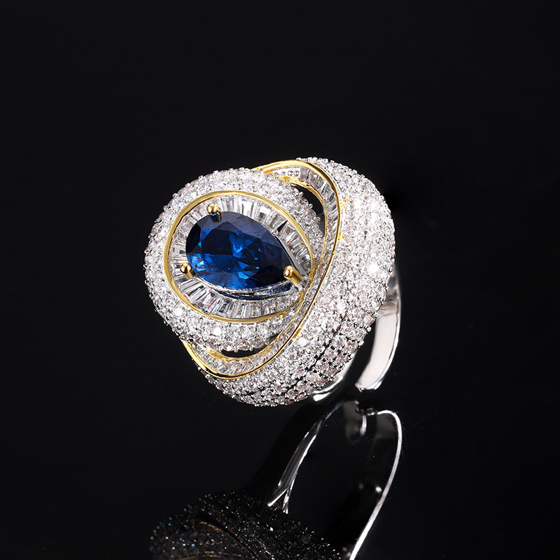 New Jewelry Ring Pigeon Blood Red Zirconium Ring European And American Style Light Luxury High-End Adjustable Ring For Women