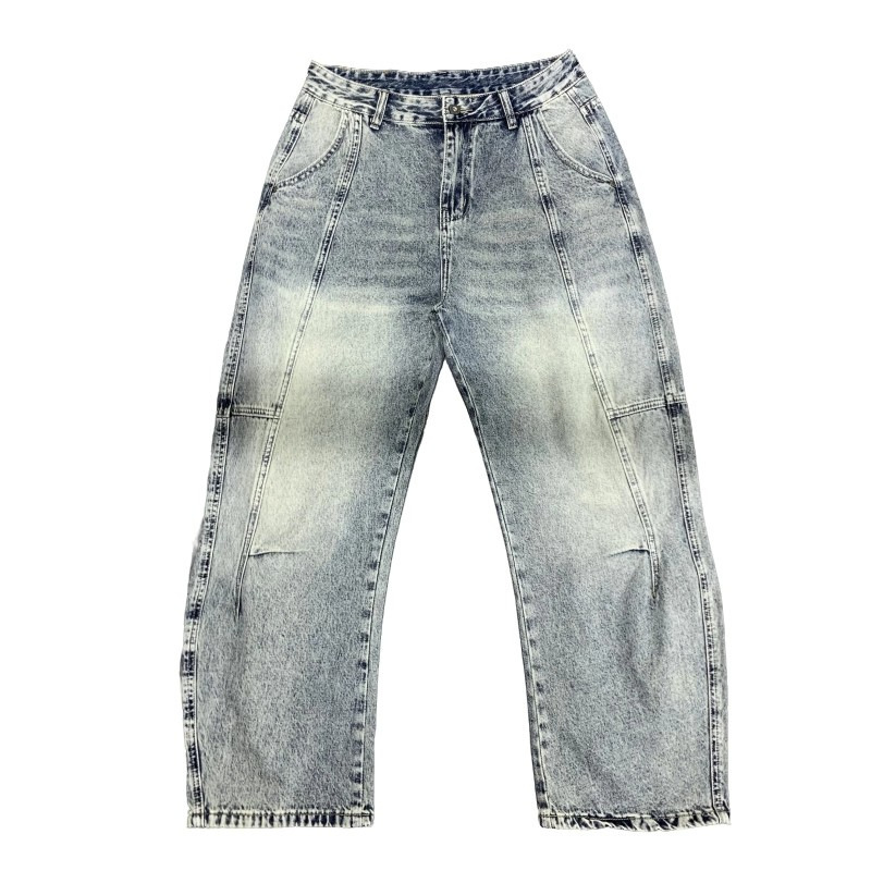 Men's Patchwork Straight-leg Loose-fit Jeans
