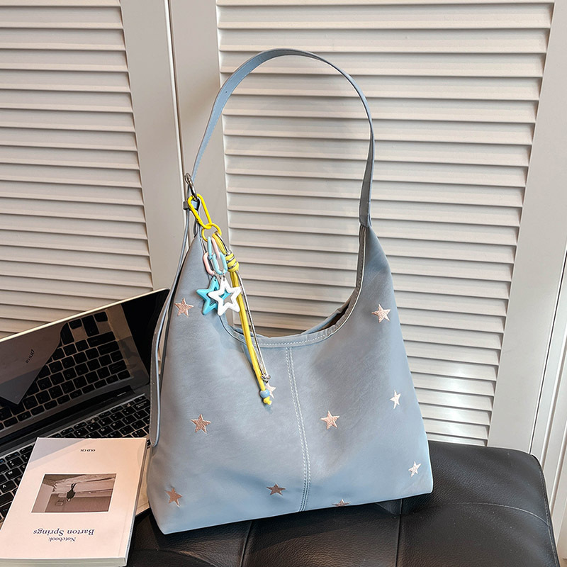 Five-Pointed Star Embroidered Commuter Shoulder Fashion Tote Bag For Women