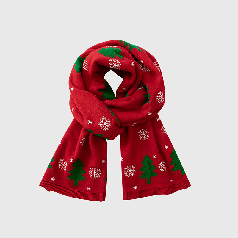 Warm Knitted Christmas Scarf For Fall And Winter