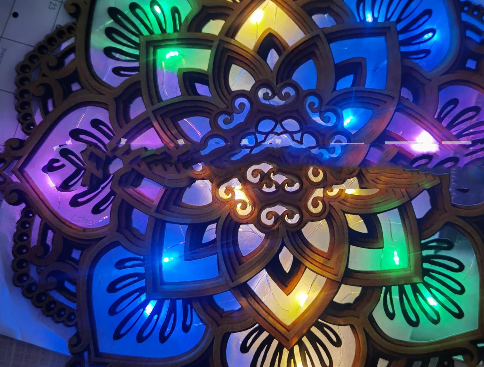 Mandala Yoga Room Round Night Light