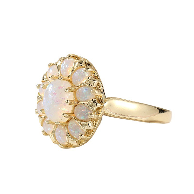 Luxury Floral Cocktail Ring Bohemian Style