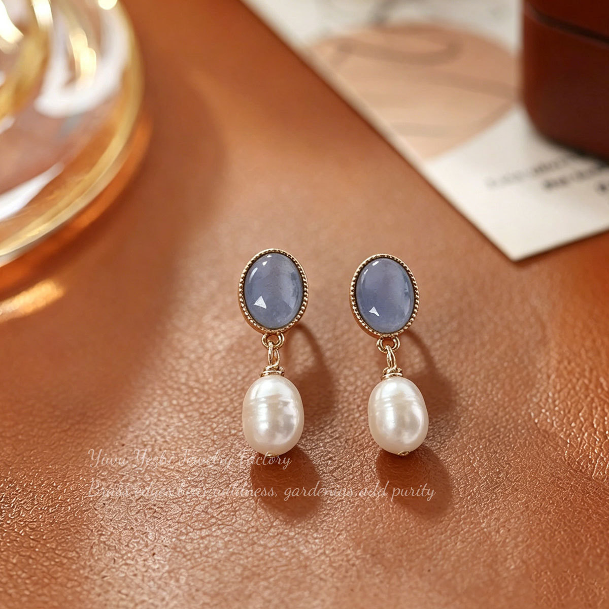French-style Minimalist High-end Cat's Eye Stone And Pearl Pendant Earrings For Women, 2026 New Niche Design With An Elegant Touch