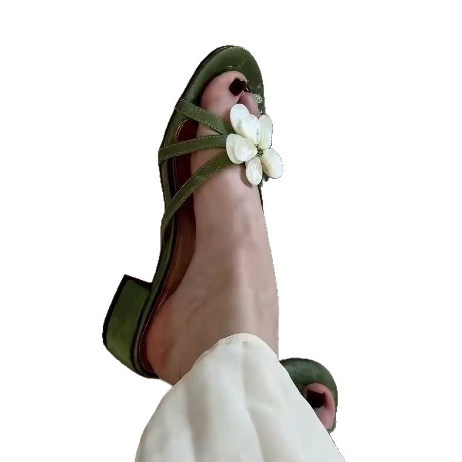 French Fairy style Floral Strappy Open toe Slides