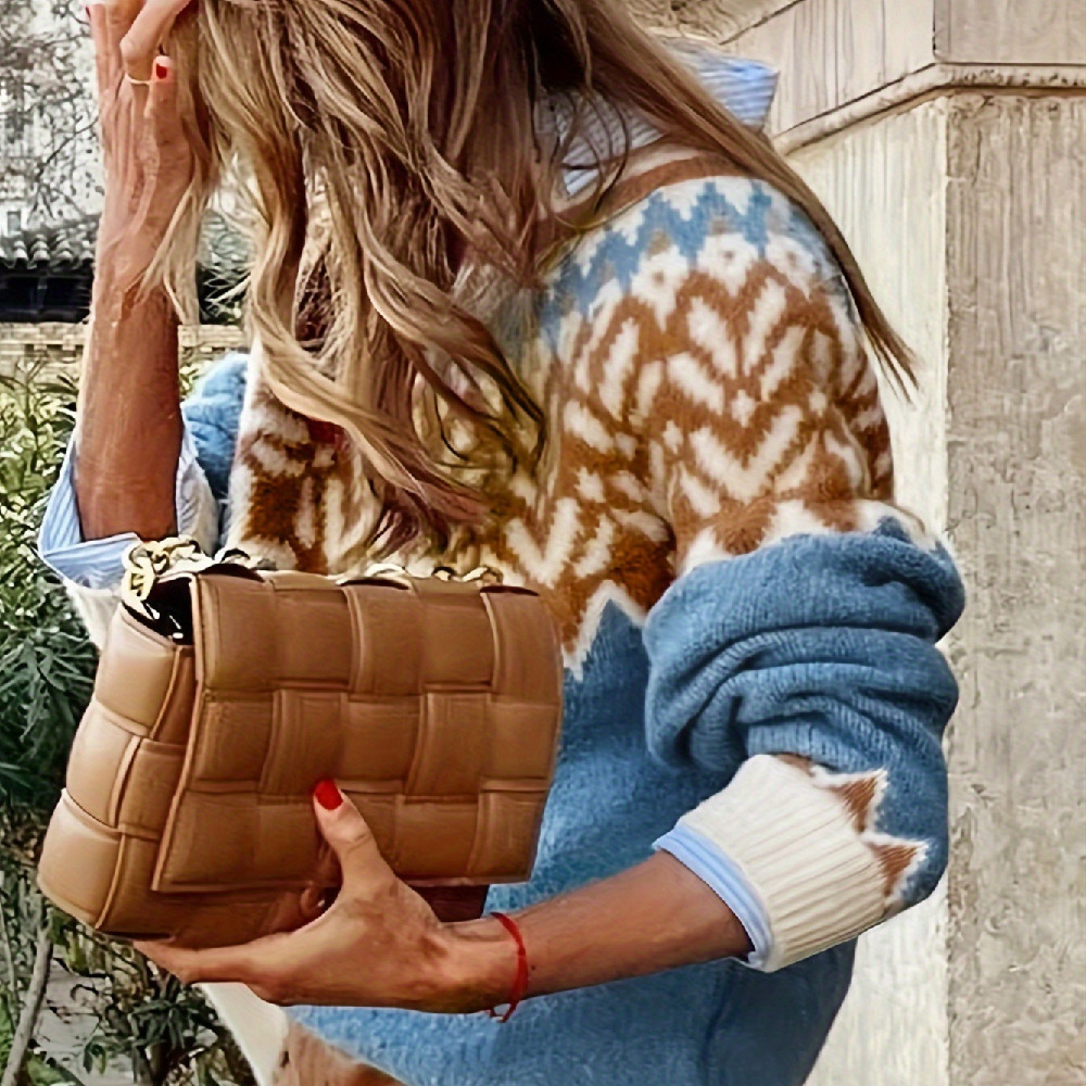 Women's Stylish Loose Round Neck Ethnic Sweater