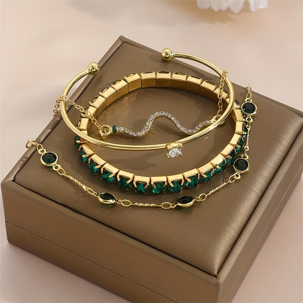 Cross-border European And American-style Elastic Womens Bracelet 4-piece Set