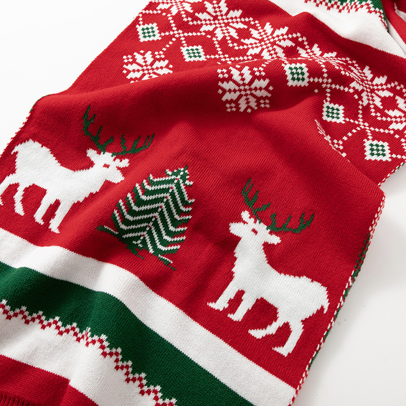 Warm Knitted Christmas Scarf For Fall And Winter