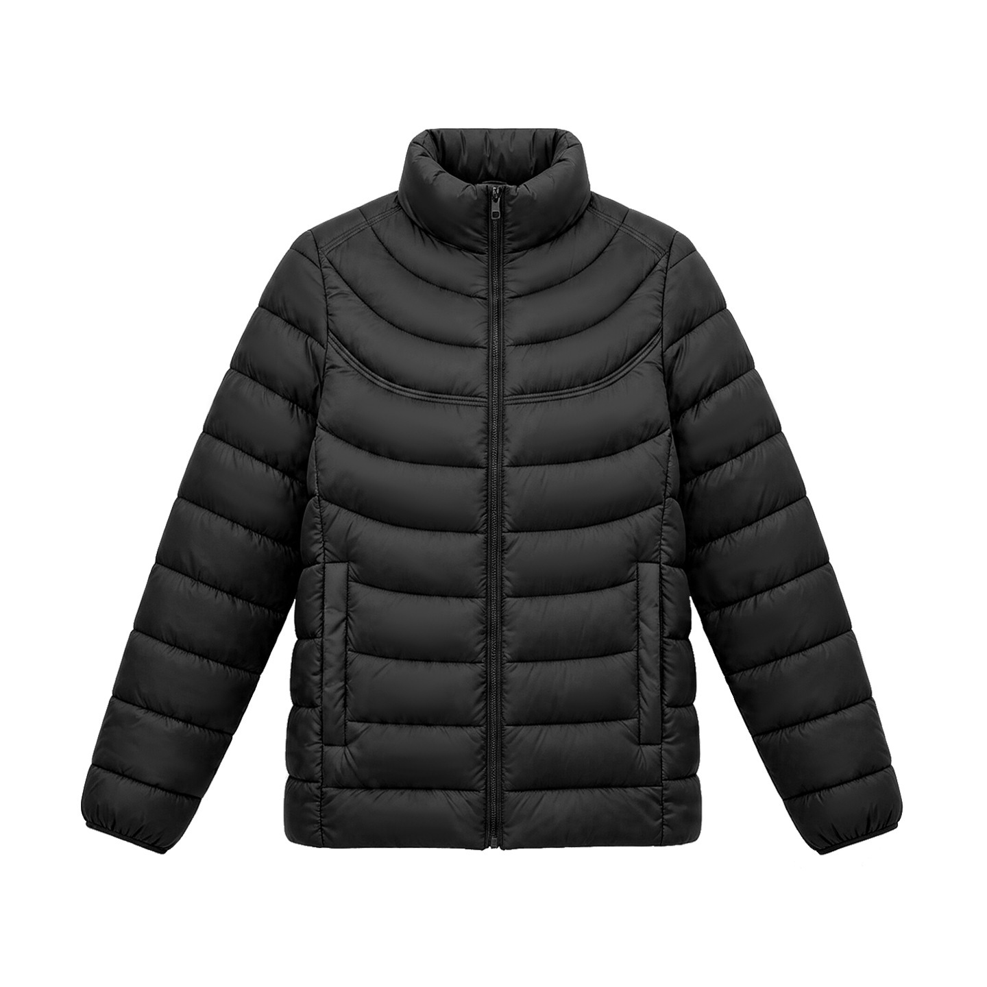 Womens Fallwinter Stand-collar Lightweight Cotton Jacket Short-length Curved-quilted Design Ultra-light And Easy To Wear