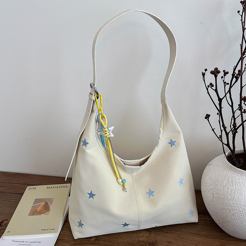 Five-Pointed Star Embroidered Commuter Shoulder Fashion Tote Bag For Women