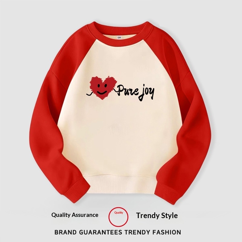 Sweatshirt With Heart And Smiley Print Family Matching Set