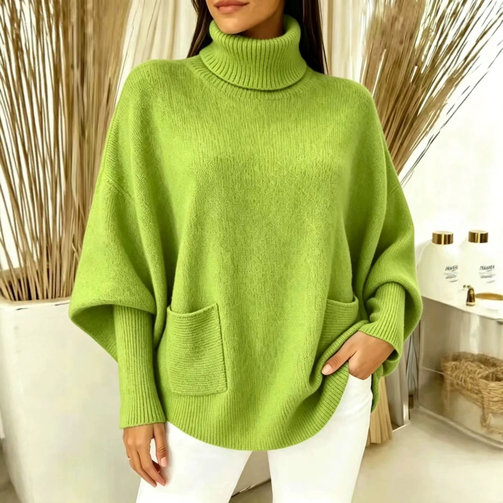 New Solid Color Long Sleeve Turtle Neck In Autumn And Winter