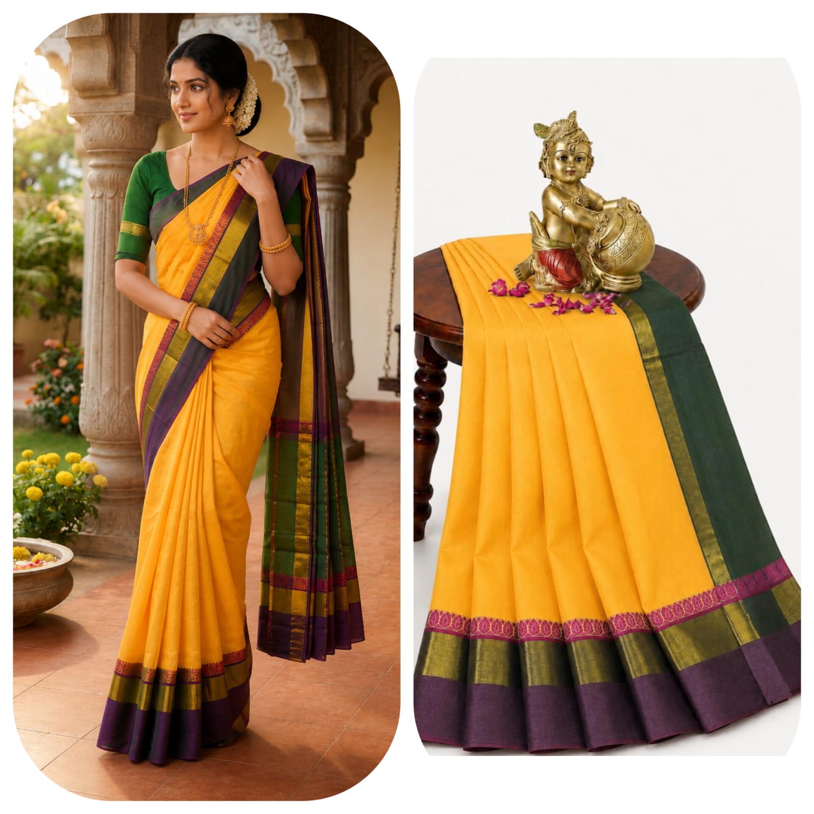 korvai Silk cotton sarees collections