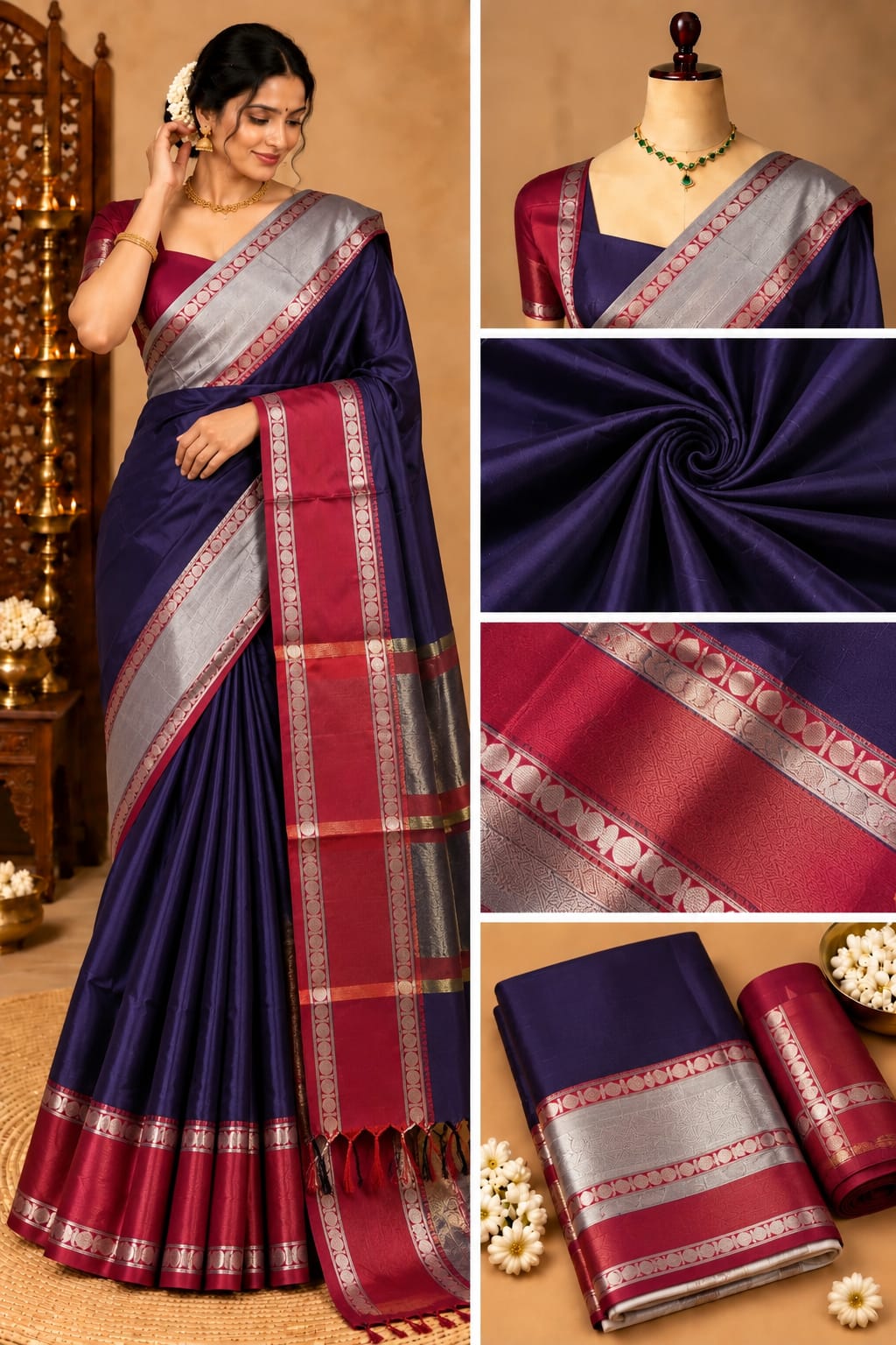 Maheswari Cotton Diamond Saree