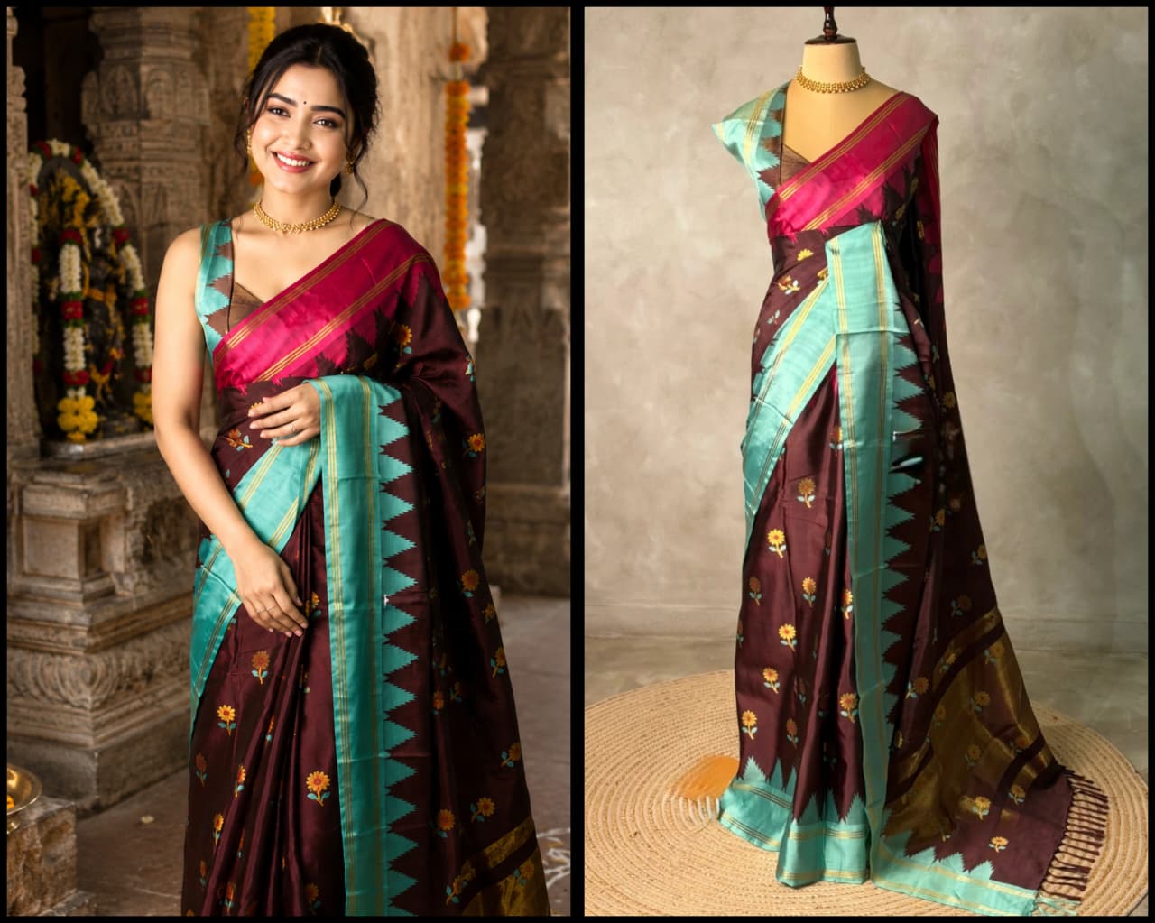 Maheswari Cotton Diamond Saree