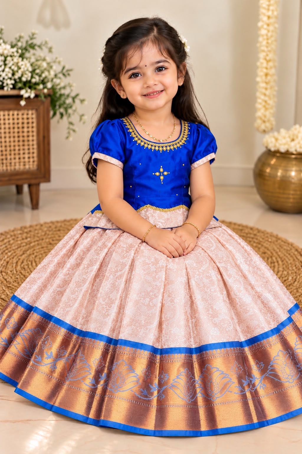 Diwali New Trending CollectionPattu Pavadai Dresses-Kids
