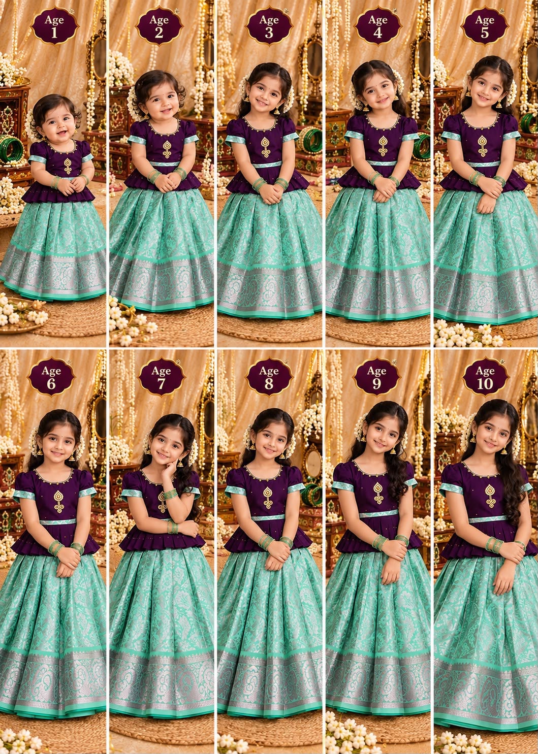 Diwali New Trending CollectionPattu Pavadai Dresses-Kids