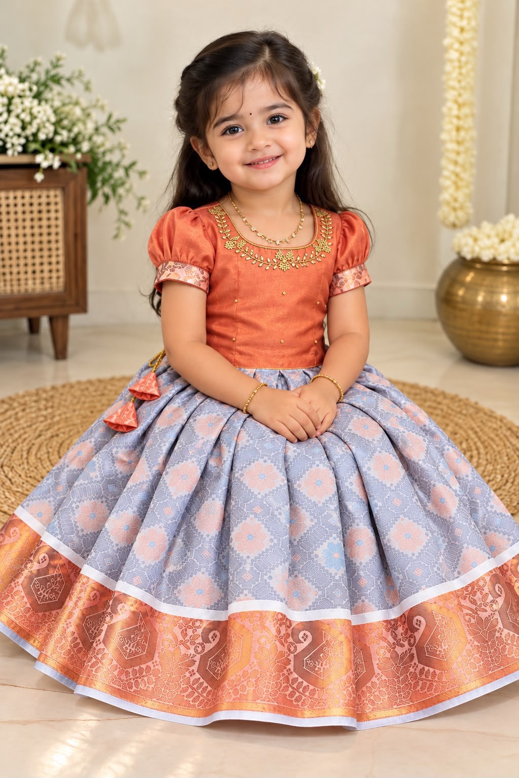 Diwali New Trending CollectionPattu Pavadai Dresses-Kids