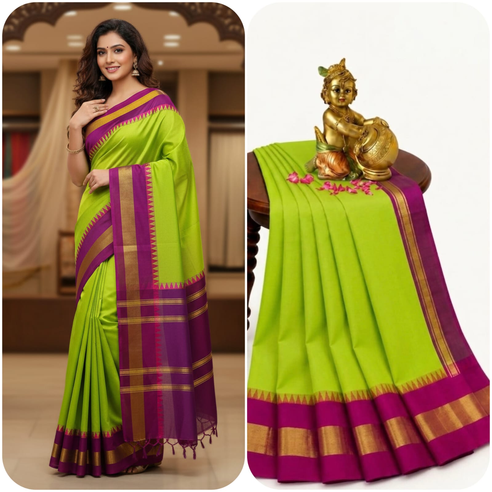 korvai Silk cotton sarees collections